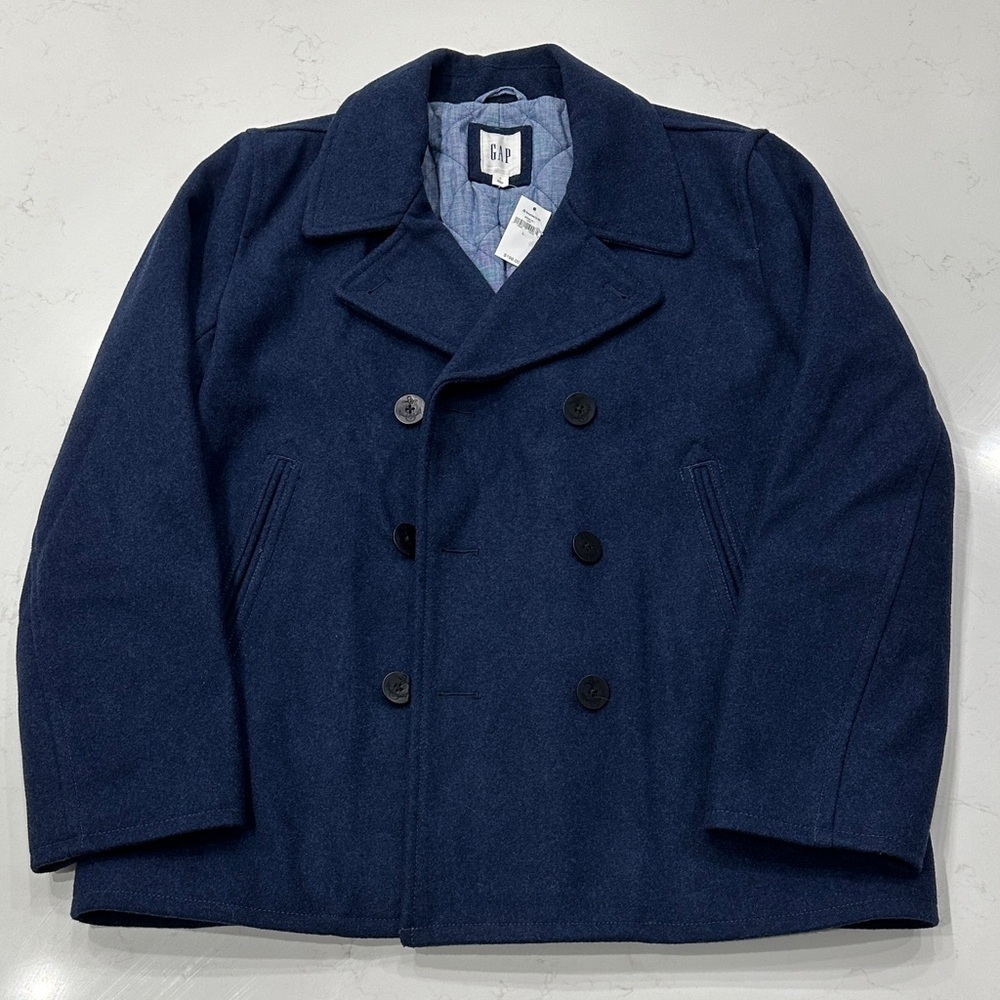 GAP Men's Classic Navy Pea Coat Large